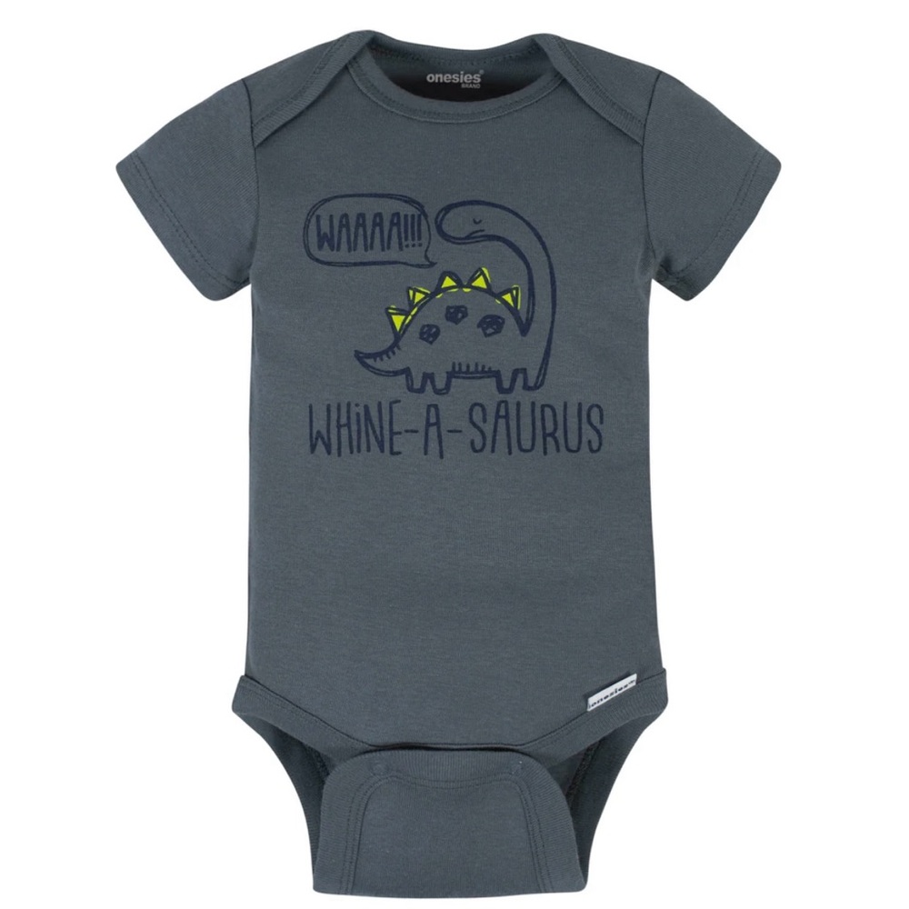 Gray Dinosaur Bodysuit One Piece